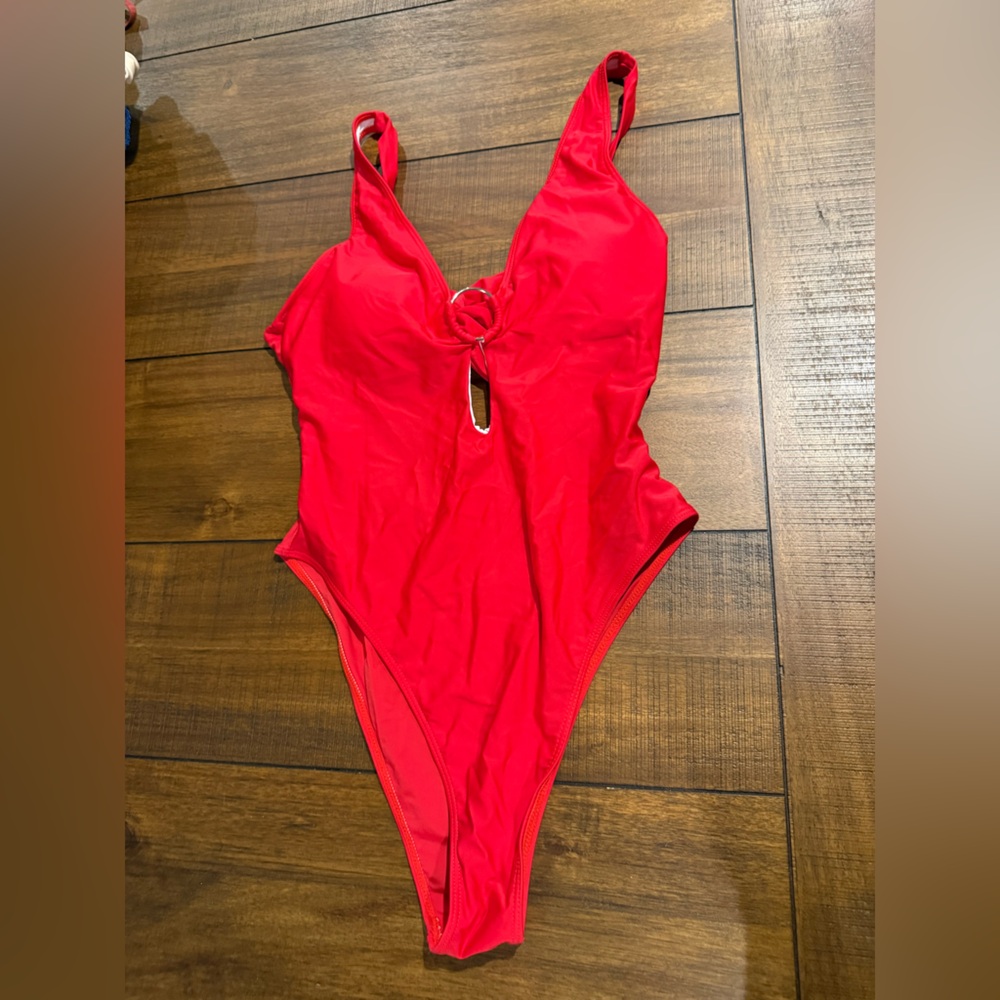 Vibrant Red Kids One Piece Swimsuit